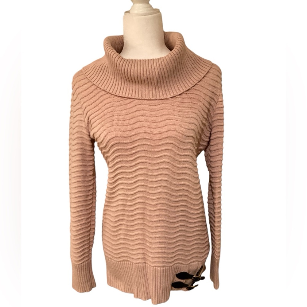 Calvin Klein‎ Cowl Neck Blush Pink Textured Sweater